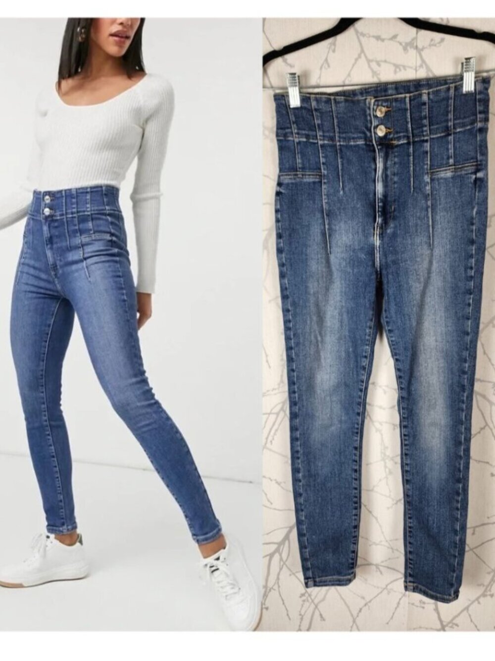 We The Free Stretch Denim Jayde Corset High Rise Skinny Jeans